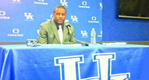 Randall Cobb speaks at a press conference during his time at the University of Kentucky. He was drafted by the Green Bay Packers in 2011.