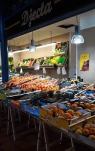 The fruit stalls at Marche Couvert in Downtown Metz