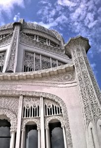 Traceries on The Baha'i House of Worship's pillars incorporated all the religious symbols of the world.
