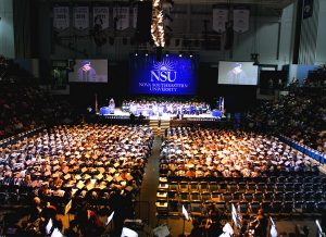 NSU’s Health Professions Division Commencement at the Don Taft University Center Arena included degree candidates from NSU’s College of Health Care Sciences (except physical therapy), and College of Nursing