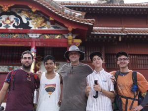 Provost Christy with Students at Shuri Castle in Okinawa