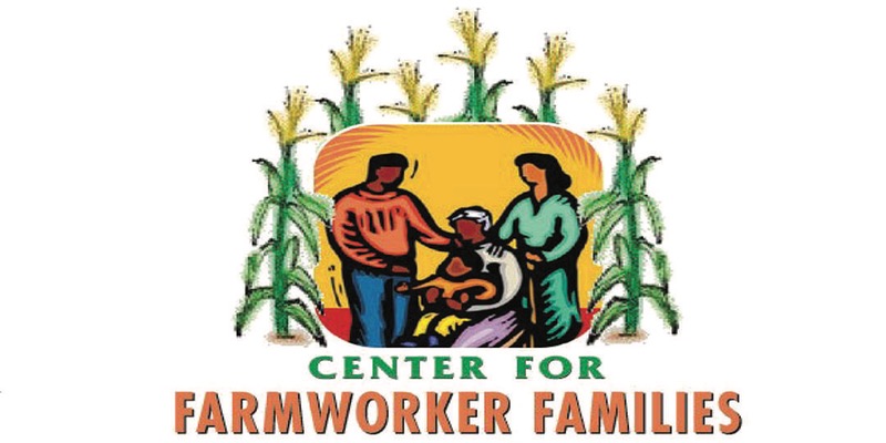 logo for the Center for Farmworker Families showing a family of farm workers.