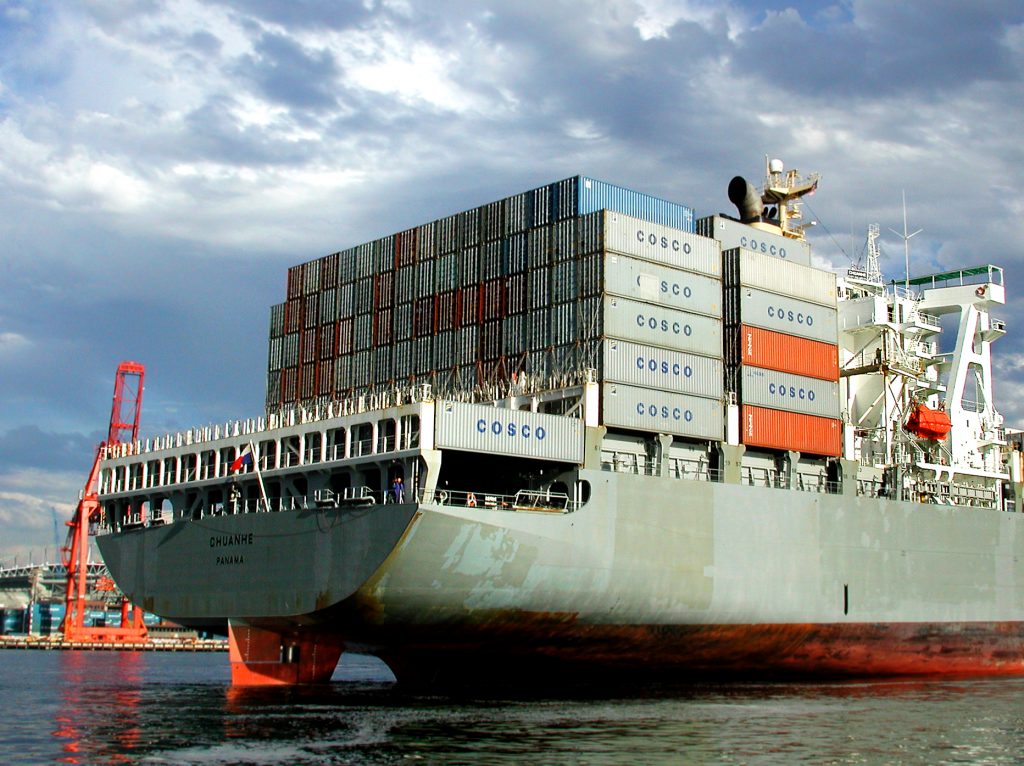 Cargo ship in Seattle harbor. Photo from Sheila Sund (flickr)