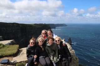 Students enjoy a sightseeing visit while on a study abroad trip to Ireland.