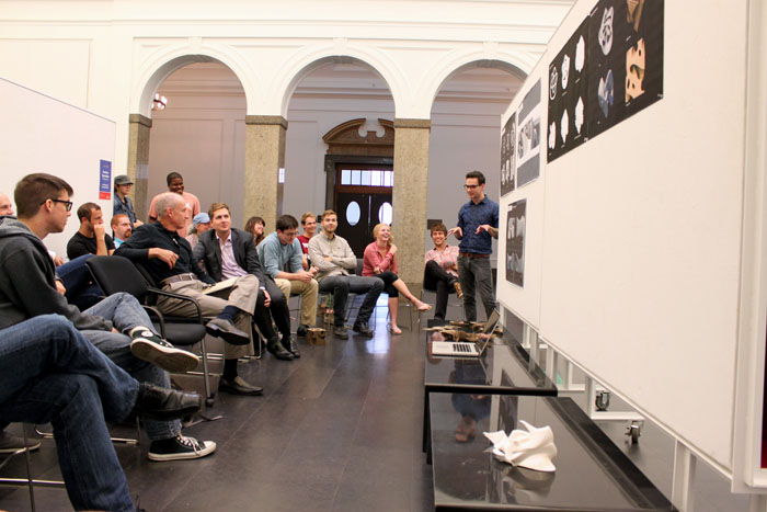 Architecture students present the drawings and models they created during a weekend workshop with alumnus Andrew Saunders.
