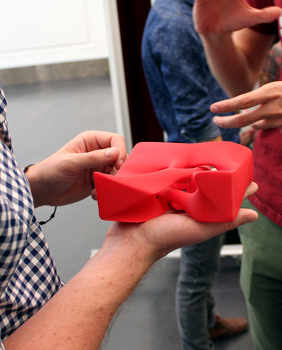 This students used digital modeling and three-dimensional printing to create this piece during a weekend workshop.