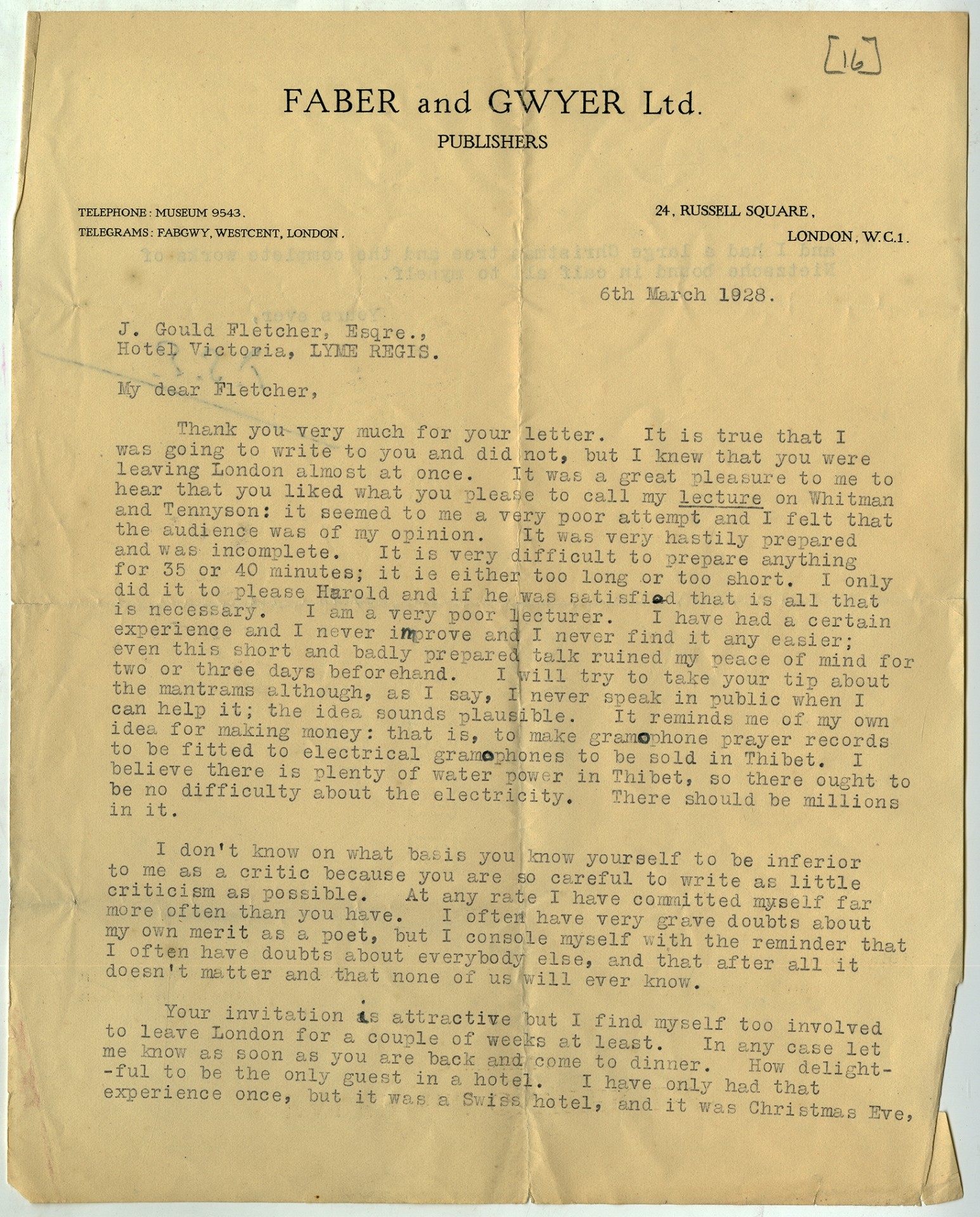 Arkansas’s Pulitzer PrizeWinning Poet, John Gould Fletcher 365 McIlroy