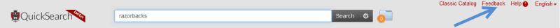 QuickSearch Feedback Link