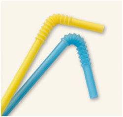 Two plastic flexible straws