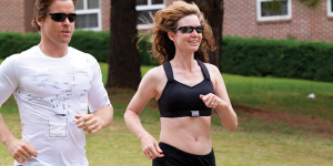 a man and woman jogging