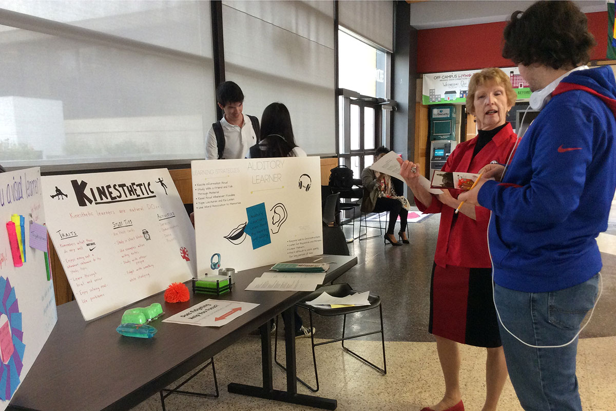 Students learned about different style of learning including kinetic and auditory. 