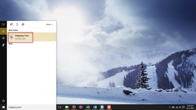 click on snipping tool