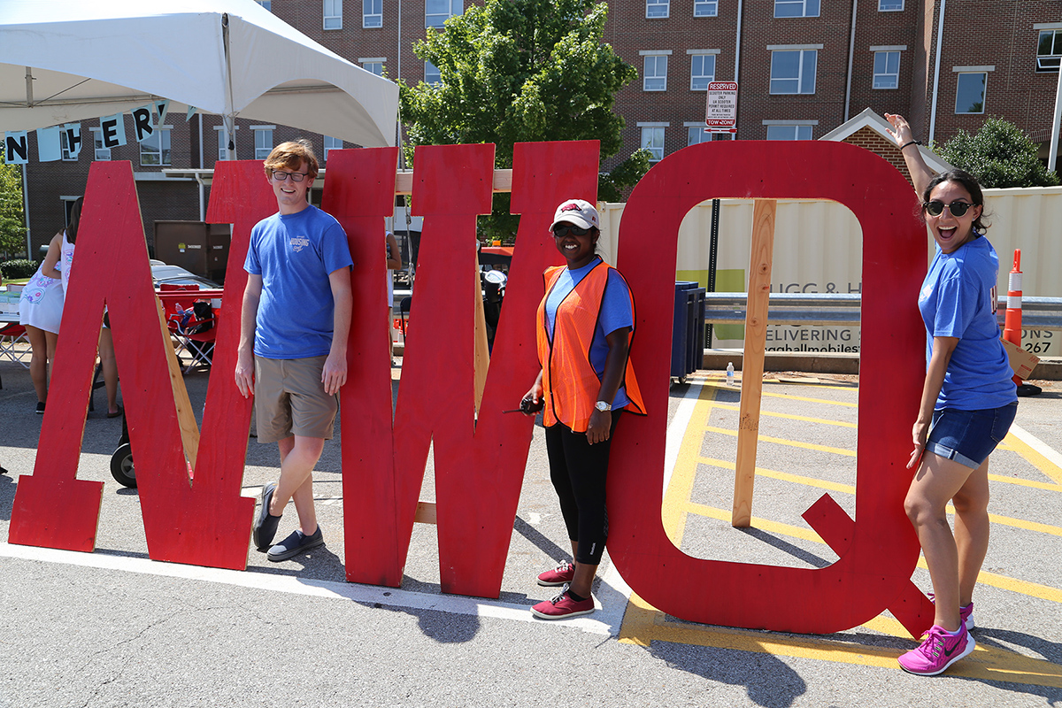 Northwest Quad RAs show their hall pride. From left : Tyler Dunn, Sarah Jagessar and Shadia Rassoul.