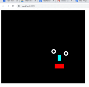 screenshot of my project, shows detection of face