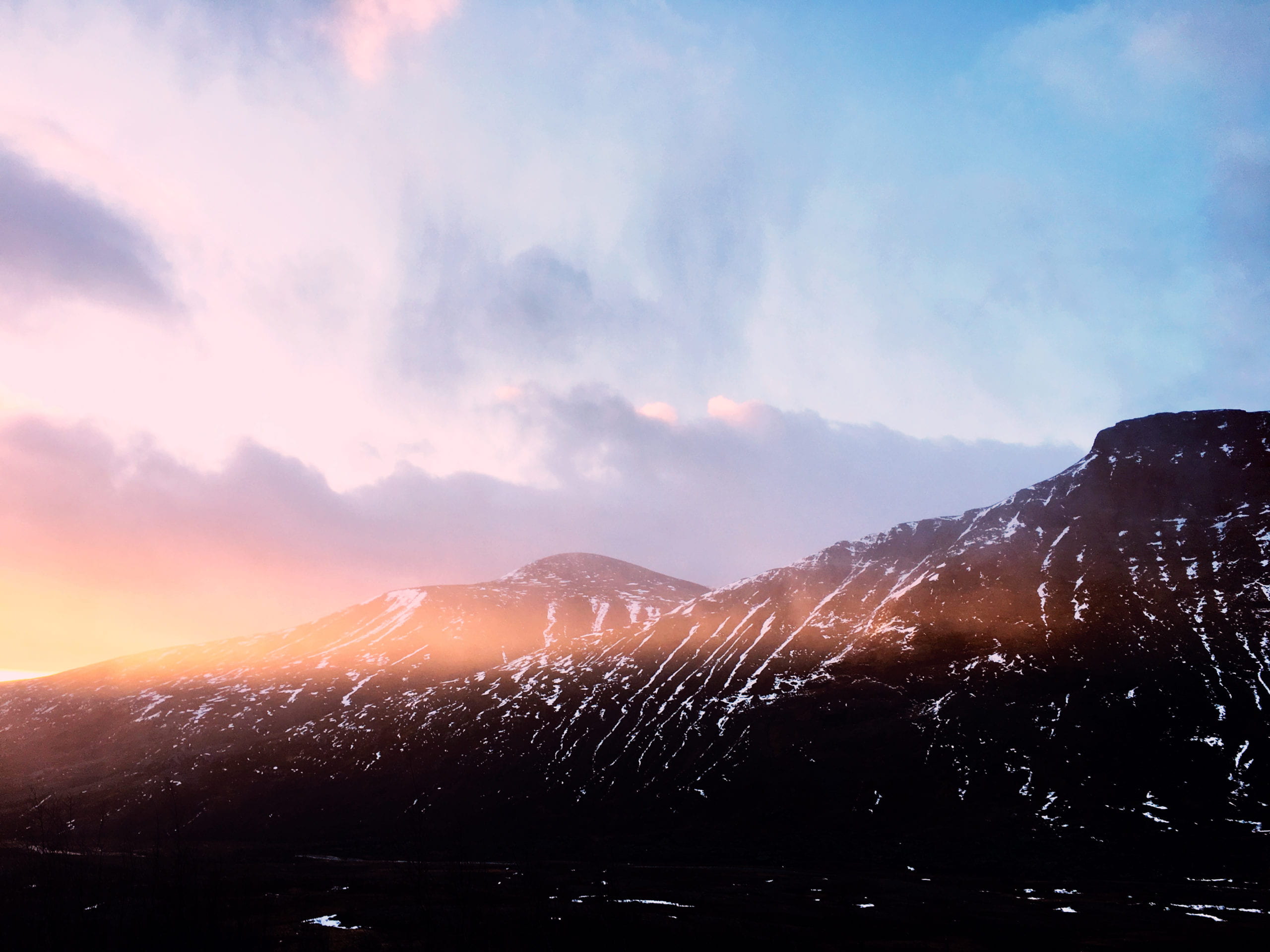 mountains at sunset