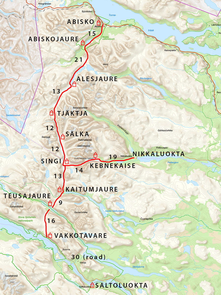 map of Kungsleden