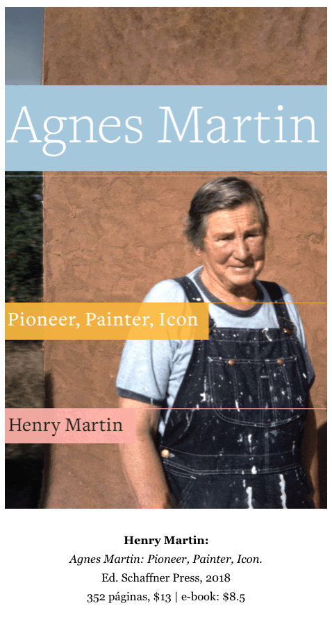 Ficha de Agnes Martin. Portada del libro