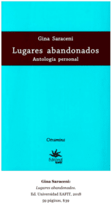 Portada del libro de Gina Saraceni "Lugares Abandonados"