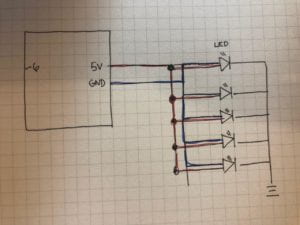 System Diagram - Addressable LED strip divided into 5