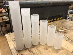 Acrylic tubes for the wind chimes