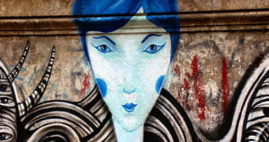 street art, woman's face 