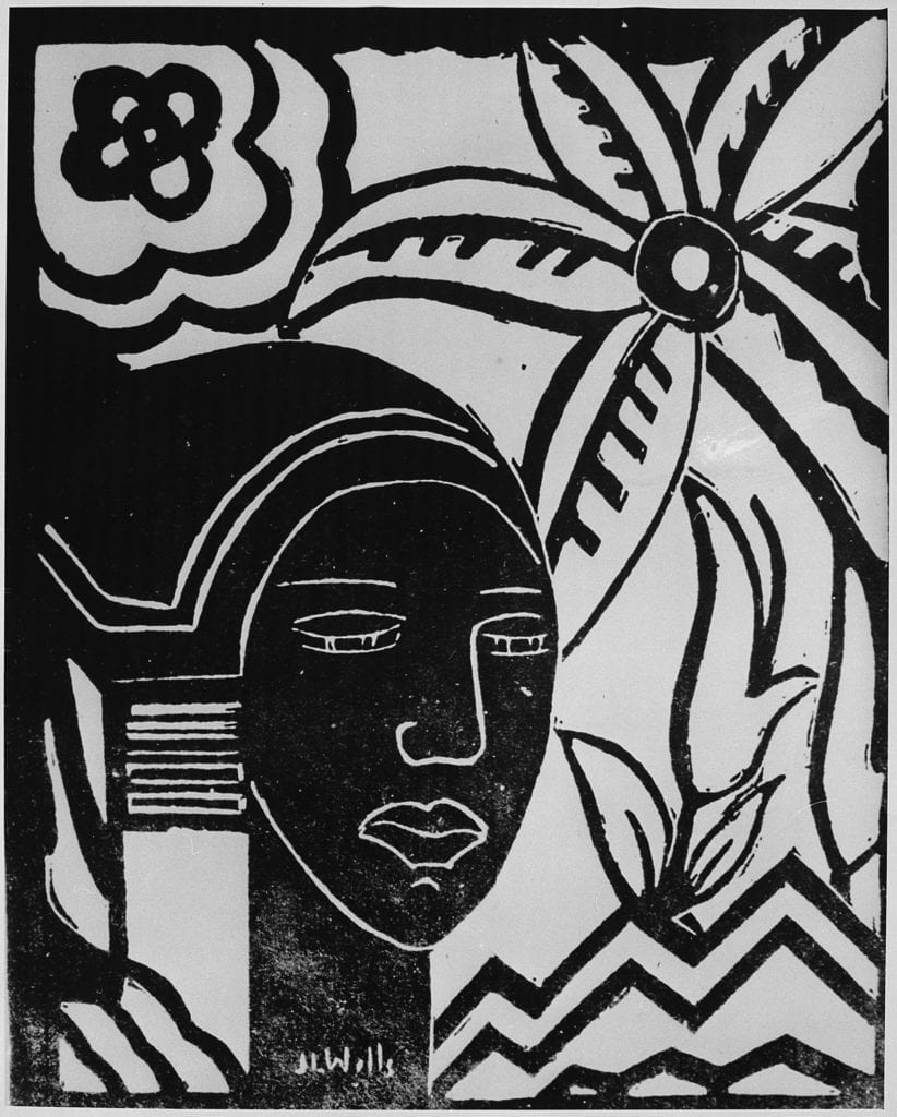 Figure 5. James L. Wells, African Phantasy, 1927, linoleum cut print. National Archives Catalogue.