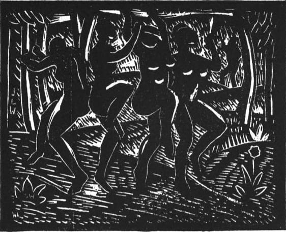 Figure 6. James L. Wells, Untitled, 1929, linoleum cut print. Estate of James Lesesne Wells.