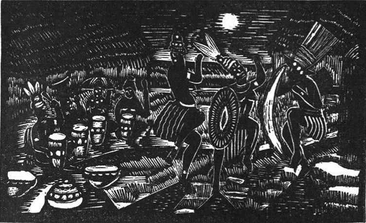 Figure 7. James L. Wells, Untitled, 1929, linoleum cut print. Estate of James Lesesne Wells.