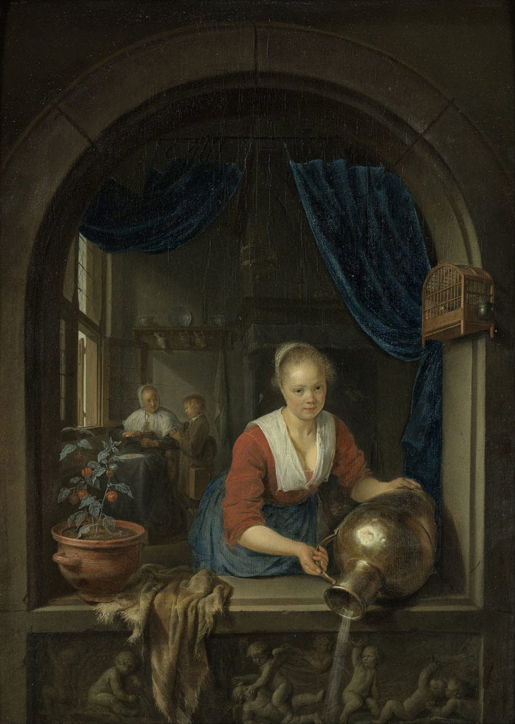 Figure 6. Gerrit Dou, Maid at the Window, 1660, oil on panel, 14 15/16 x 11 in. (38 x 28 cm.). Museum Boijmans Van Beuningen, Rotterdam.