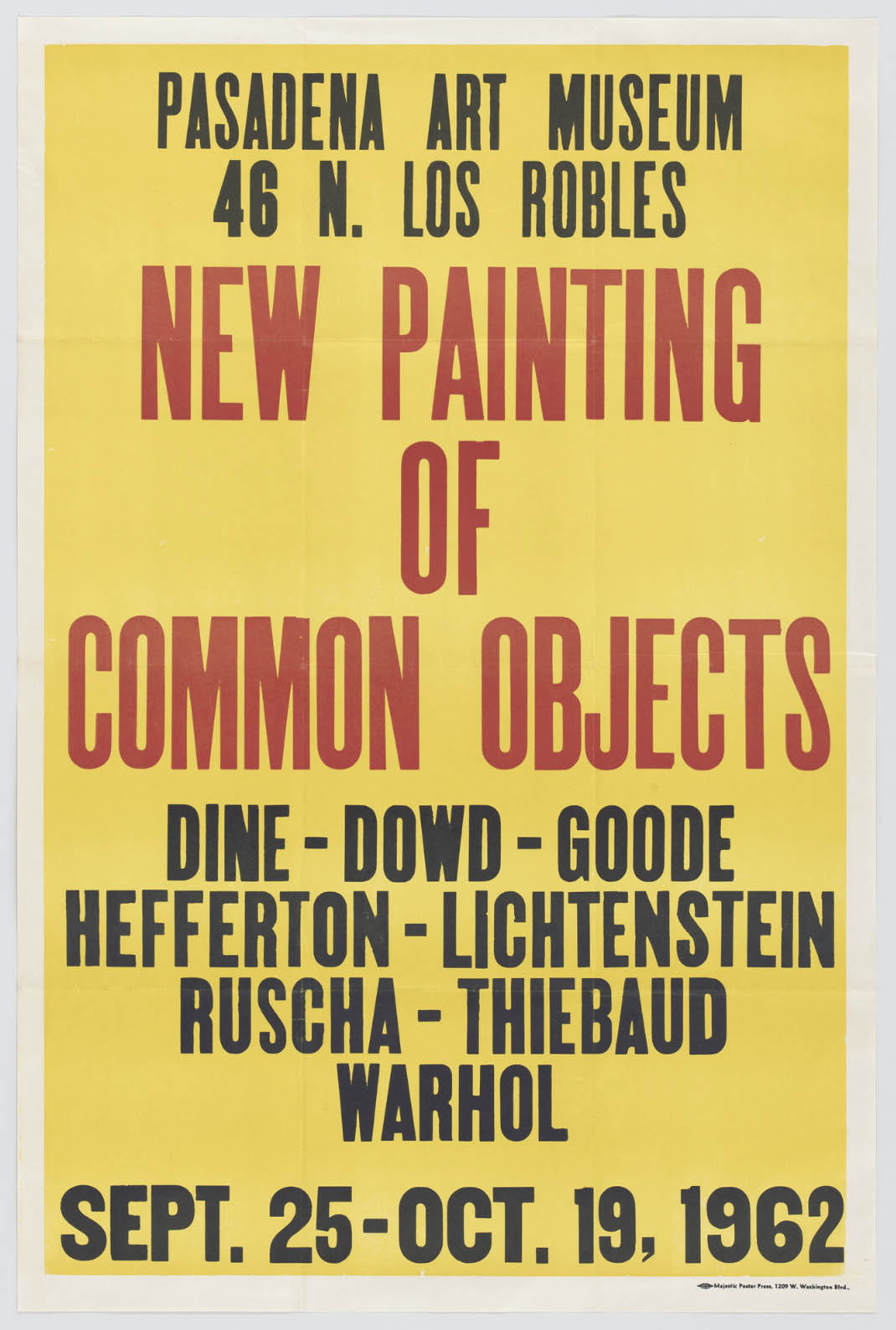 Poster for an exhibition "New Painting of Common Objects"