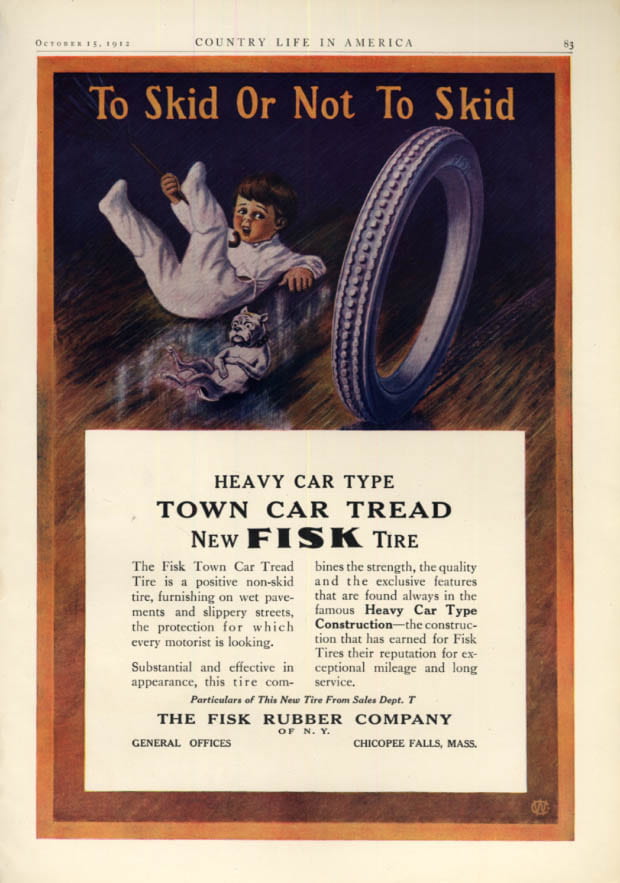 An old magazine advertisement for tires.