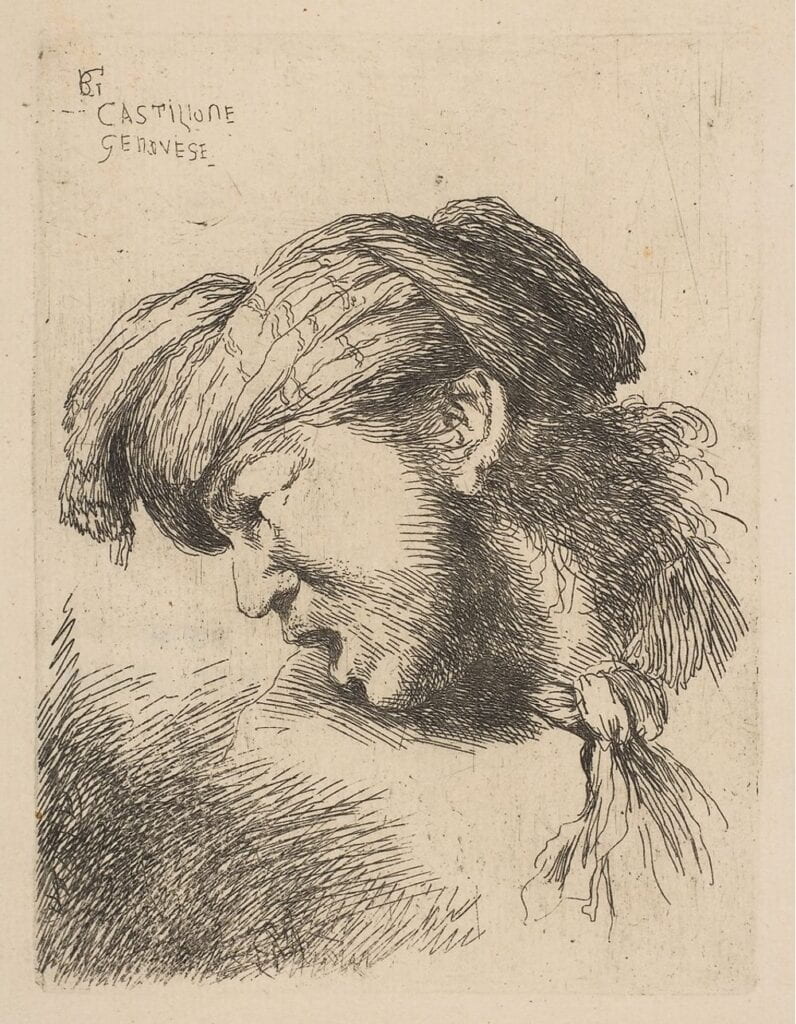 Drawing of a man wearing a turban