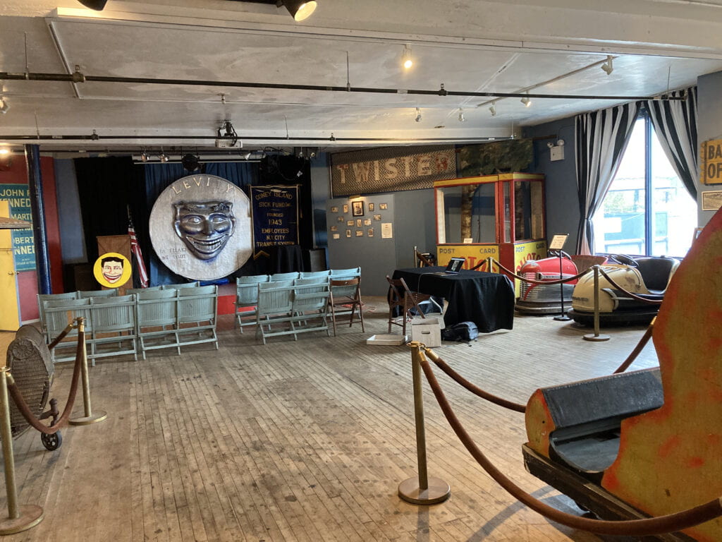 My workspace and the interior of the Coney Island Museum