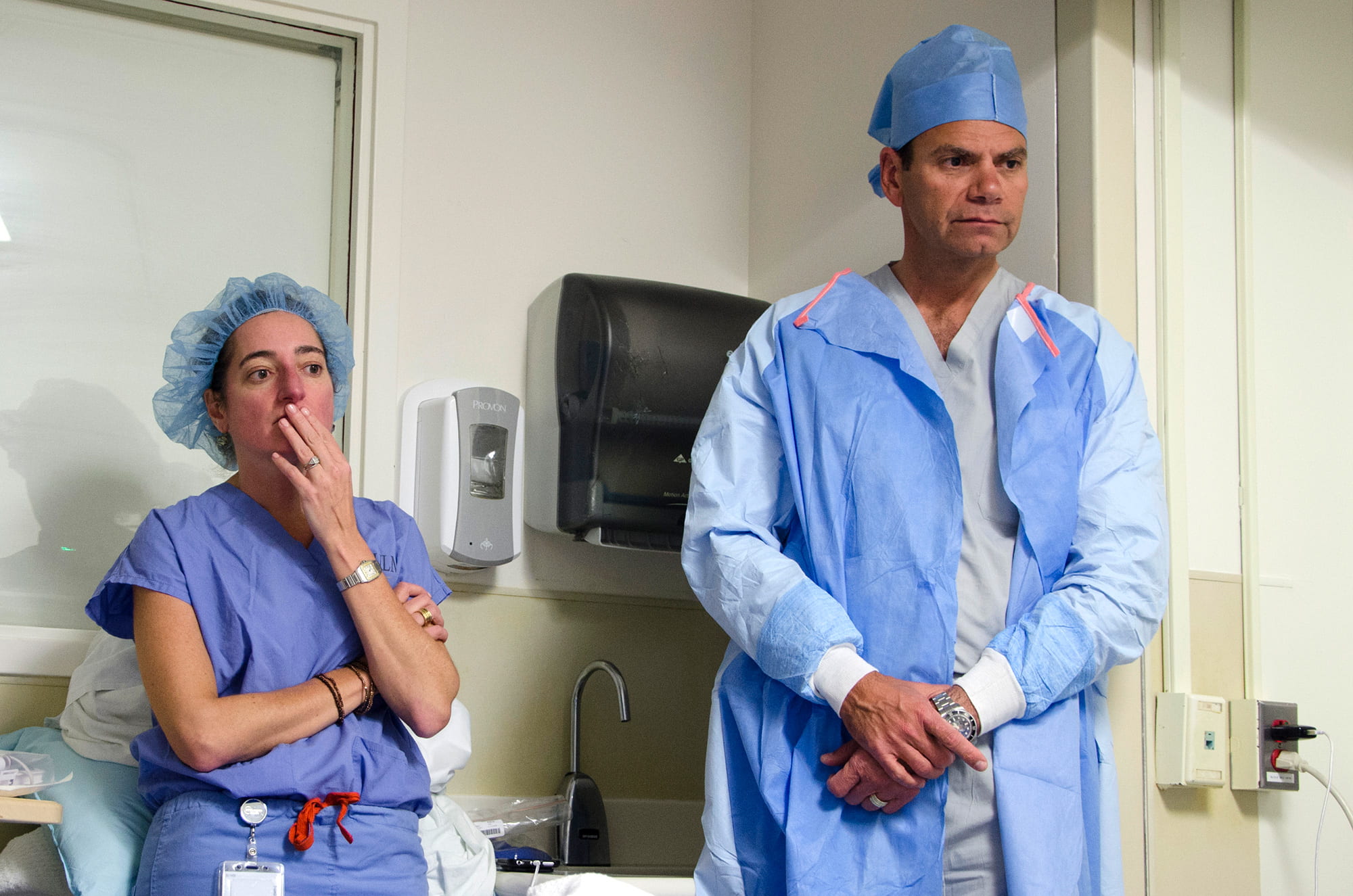 two people in medical attire