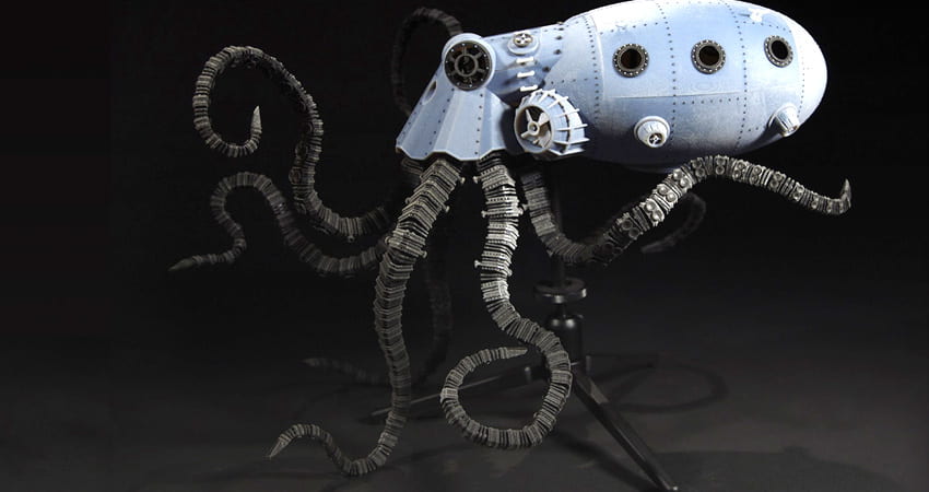 3D rendered mechanical octopus