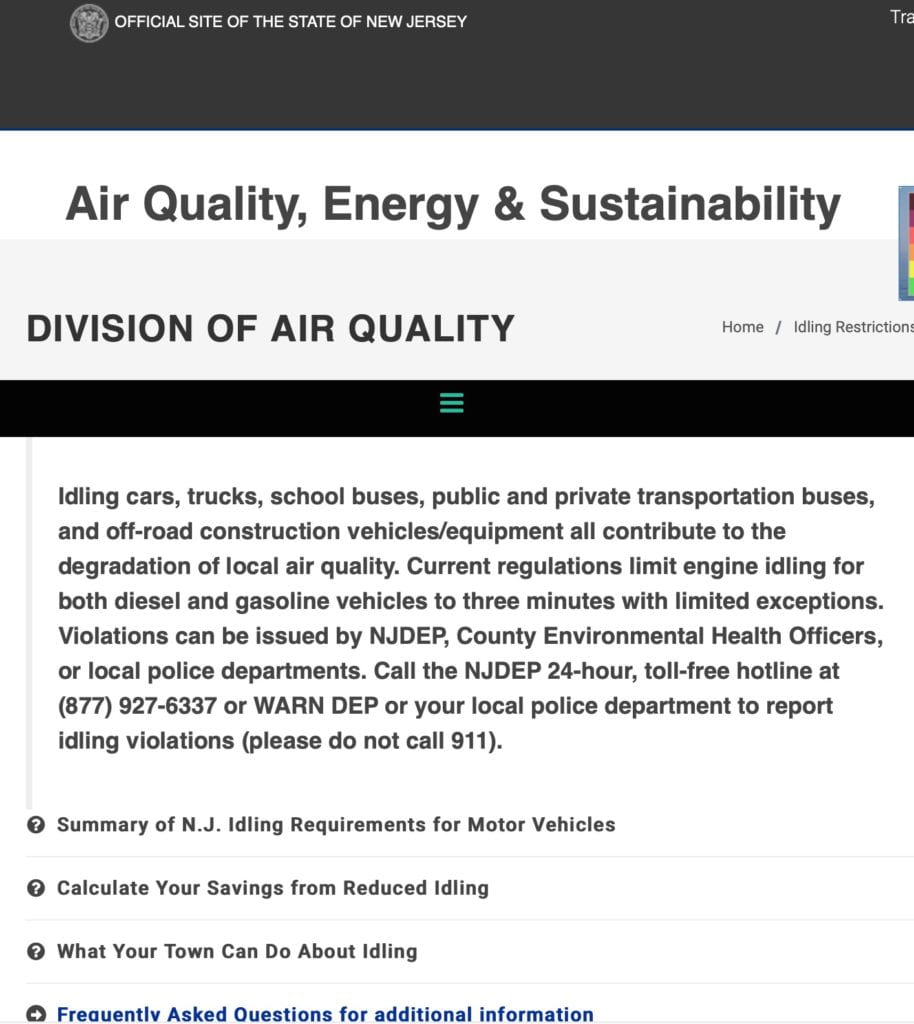 State of New Jersey, Air Quality, Energy and Sustainability