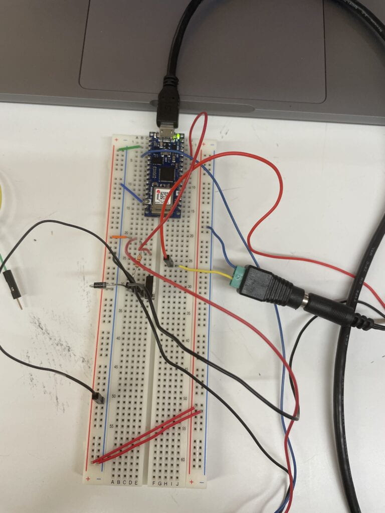 set up for a DC motor controlled by a potentiometer