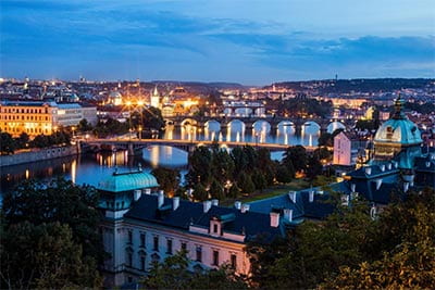 photo of Prague at dusk