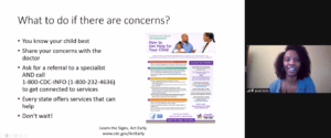 Screenshot of presentation; slide titled "What to do if there are concerns?"