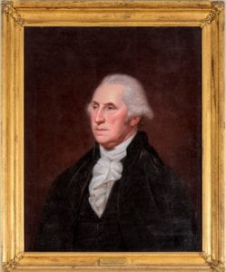 Peale-painted portrait of older George Washington.