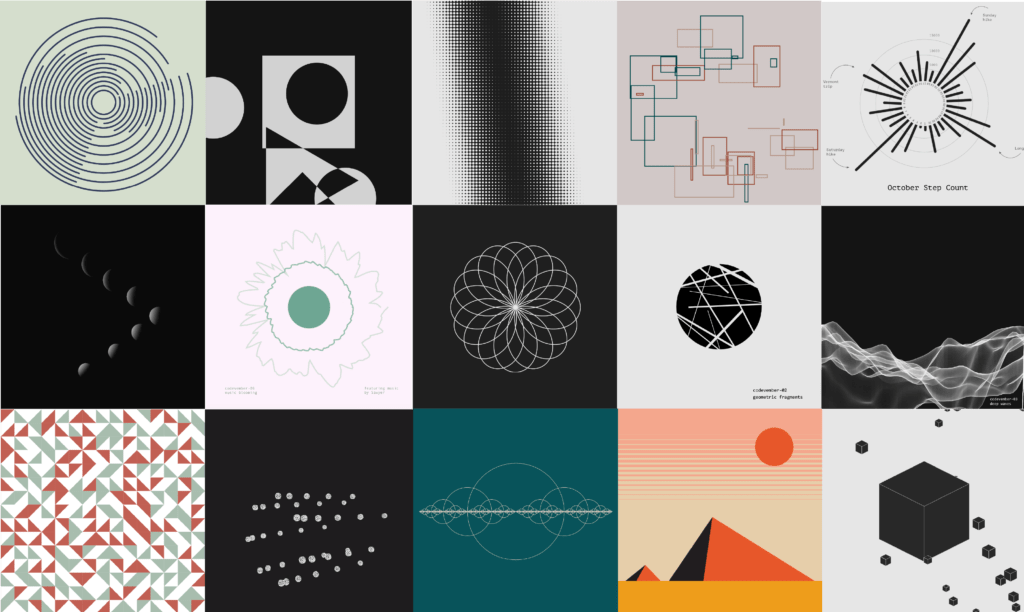 grid of artworks