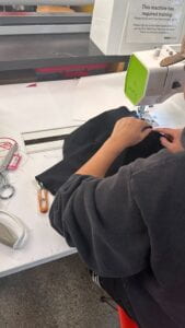 Image of the sewing process