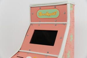 3/4 View of the Title "Bon Appetit" on the game console