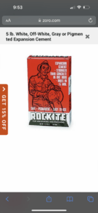 Amazon's product detail page for Rockite