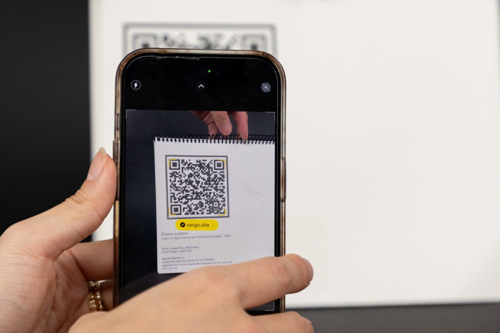 Scanninf with QR codes on the book with a phone