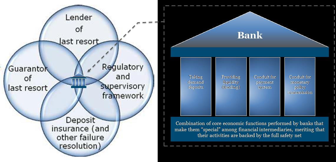 Infographic of the core economic functions that make banks “special” and justify backing by all safety net provisions