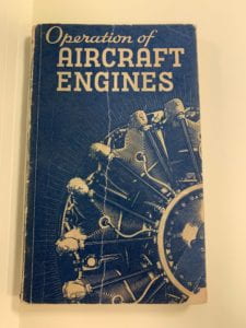 Photograph of manual entitled "Operation of Aircraft Engines"