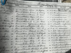 Magistrate Court Record circa 1891 (Photo Courtesy: Erika Bentsen)