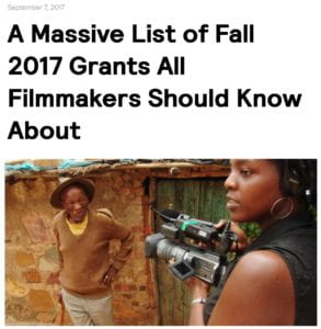 Grants for fimmakers