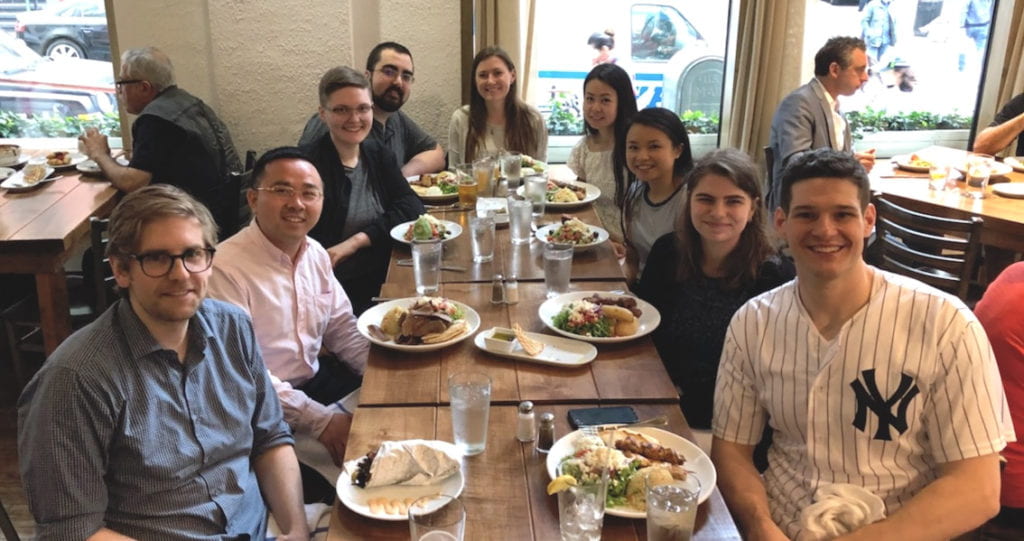 Farewell lunch to Sisi Zheng and Maria Dimitriu (May 2018)